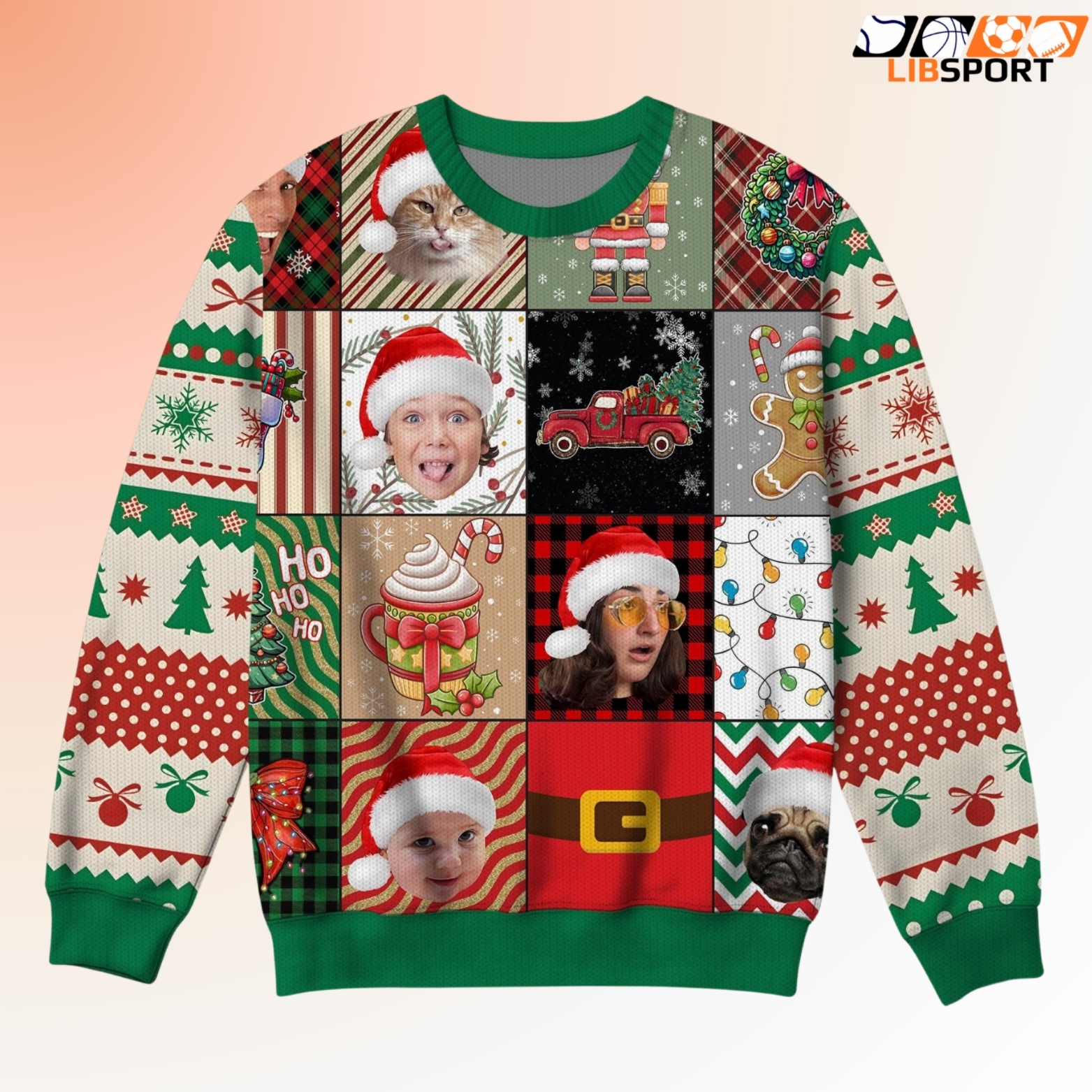 Custom Face Christmas Sweater, 2026 Patchwork Holiday Jumper, Funny Family Gift For Loved Ones